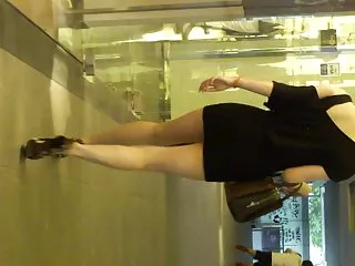 Animals porn upskirt - girl in tight mini skirt and leopard pump