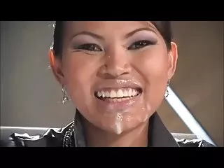 Asian news speaker like facial asian bukkake