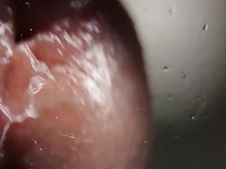 Free full length porn macro close up cumming on the glass